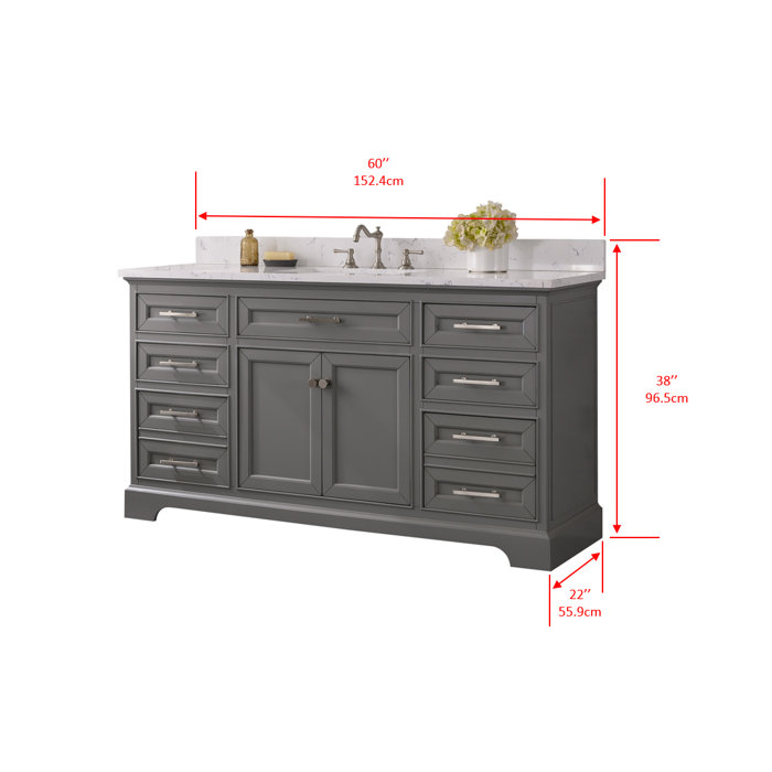 Three Posts™ Currahee 60'' Freestanding Single Bathroom Vanity with
